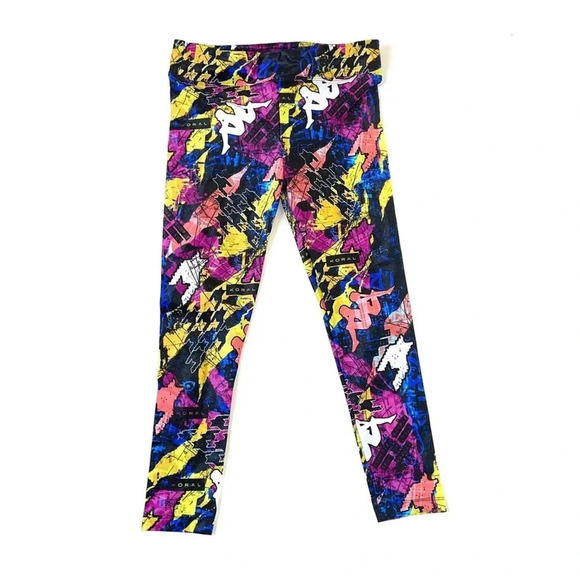 NEW Koral X Kappa Lustrous Infinity Cropped Capri Legging Graffiti - Picture 3 of 11